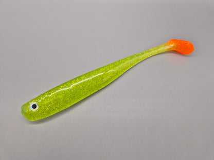 Top-Baits by MK | Nilu-Shad 12cm | Yellow Glitter Orange Tail