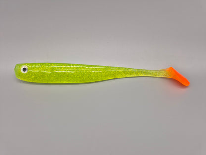 Top-Baits by MK | Nilu-Shad 12cm | Yellow Glitter Orange Tail