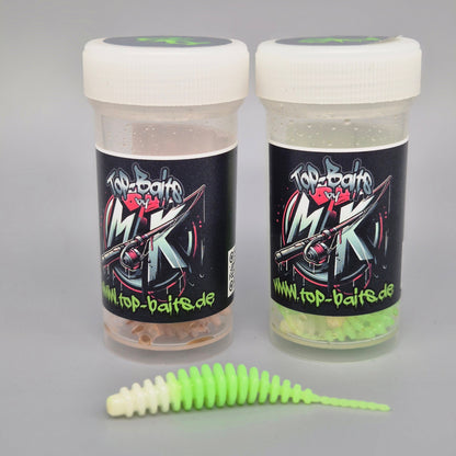 Top-Baits by MK | Rib Worm | 6cm | 8 Stück - Marshmallow