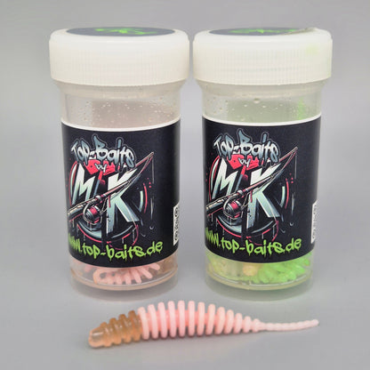 Top-Baits by MK | Rib Worm | 6cm | 8 Stück - Marshmallow