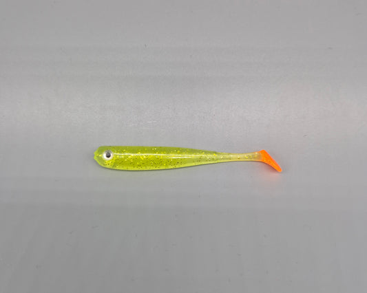 Top-Baits by MK | Nilu-Shad 7,5cm | Yellow Glitter Orange Tail
