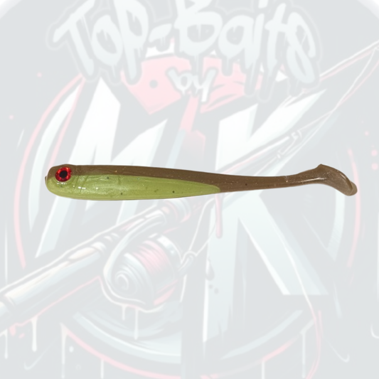 Top-Baits by MK | Nilu-Shad 12cm | Motoroil Green Glitter SONDERFARBE