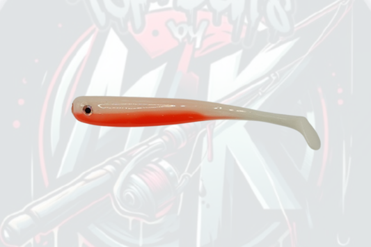 Top-Baits by MK | Nilu-Shad 12cm | Weiß Rot Pearl